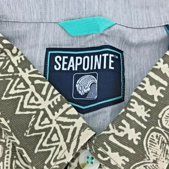 Seapointe Printed Short Sleeve Button Down Shirt Men's Size XL NWT - Picture 2 of 4